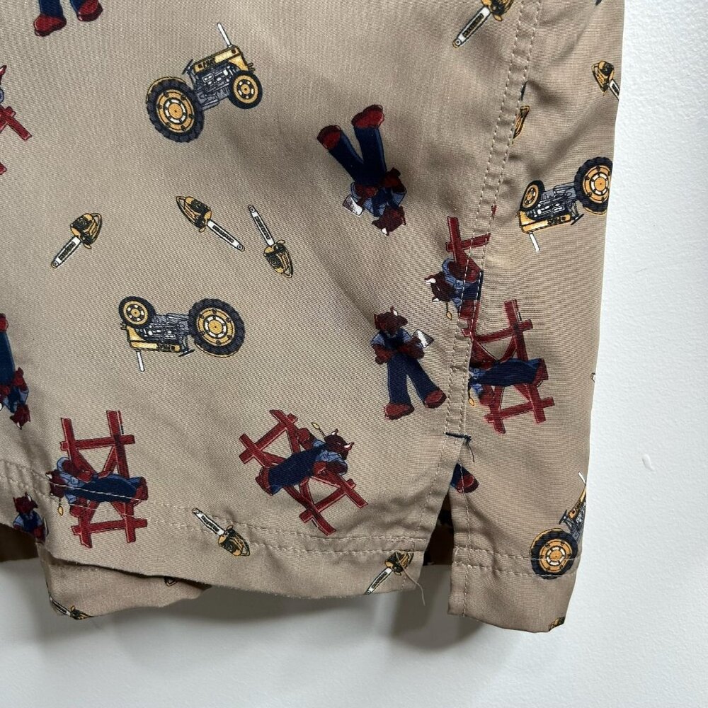 Vintage Phat Farm Shirt Mens XL Tan All Over Print Workwear Tools Streetwear 90s - Picture 5 of 11